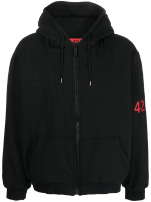 

Logo-print zipped hoodie, 424 Logo-print zipped hoodie