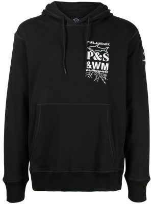 

Logo-print cotton hoodie, White Mountaineering Logo-print cotton hoodie