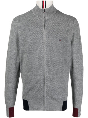 

Embroidered-logo zip-up jumper, Tommy Hilfiger Embroidered-logo zip-up jumper