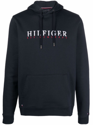 

Logo-print cotton hoodie, Tommy Hilfiger Logo-print cotton hoodie