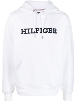 

Logo-embroidered drawstring hoodie, Tommy Hilfiger Logo-embroidered drawstring hoodie