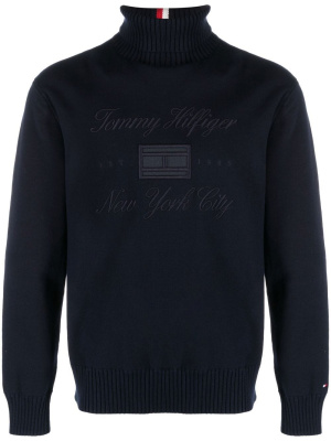 

Embroidered-logo knit jumper, Tommy Hilfiger Embroidered-logo knit jumper