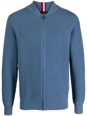 

Waffle-knit zip-up cardigan, Tommy Hilfiger Waffle-knit zip-up cardigan