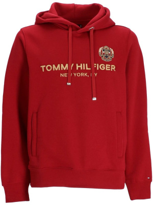

Embroidered-logo drawstring hoodie, Tommy Hilfiger Embroidered-logo drawstring hoodie