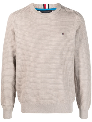 

Embroidered-logo knit jumper, Tommy Hilfiger Embroidered-logo knit jumper