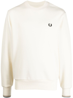 

Logo-embroidered crew-neck sweatshirt, Fred Perry Logo-embroidered crew-neck sweatshirt