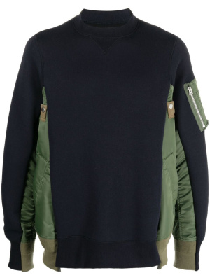

Patchwork crew neck sweatshirt, Sacai Patchwork crew neck sweatshirt
