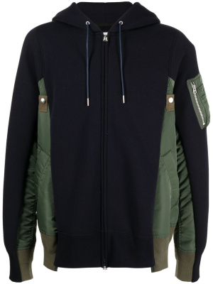 

Zip-up drawstring hoodie, Sacai Zip-up drawstring hoodie