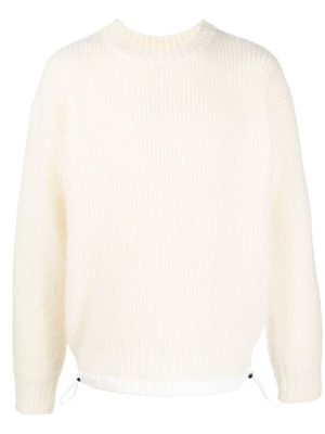 

Mohair-wool elasticated-hem jumper, Sacai Mohair-wool elasticated-hem jumper