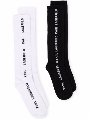 

Logo-intarsia socks (pack of 2), Karl Lagerfeld Logo-intarsia socks (pack of 2)