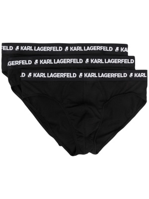 

Logo embroidered-waistband briefs set, Karl Lagerfeld Logo embroidered-waistband briefs set