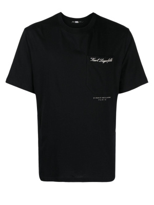 

Hotel Karl embroidered-logo cotton T-shirt, Karl Lagerfeld Hotel Karl embroidered-logo cotton T-shirt