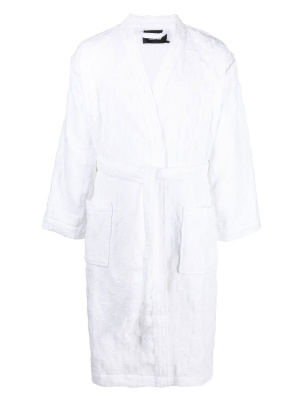 

Monogram-pattern tie-front bathrobe, Karl Lagerfeld Monogram-pattern tie-front bathrobe