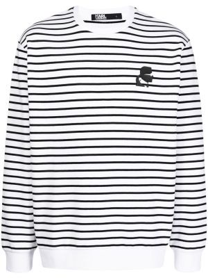 

Striped logo-patch sweatshirt, Karl Lagerfeld Striped logo-patch sweatshirt