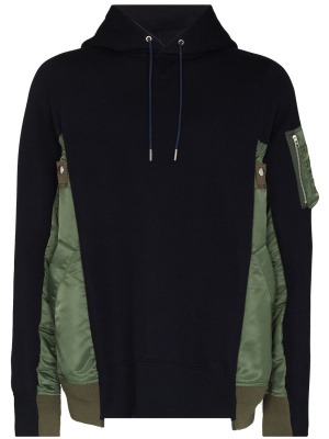 

Two-tone panelled hoodie, Sacai Two-tone panelled hoodie