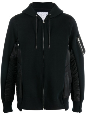 

Panelled zip-up hoodie, Sacai Panelled zip-up hoodie