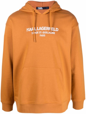 

Logo-print drawstring hoodie, Karl Lagerfeld Logo-print drawstring hoodie