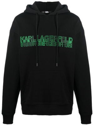 

Logo-print drawstring hoodie, Karl Lagerfeld Logo-print drawstring hoodie