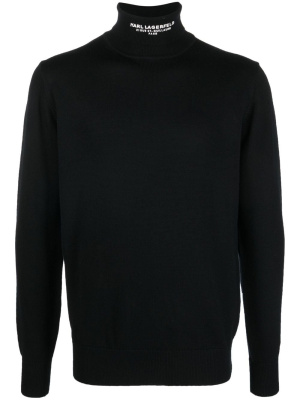 

Logo-print roll-neck jumper, Karl Lagerfeld Logo-print roll-neck jumper