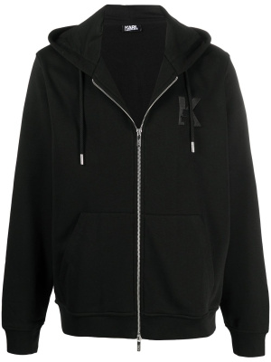 

K embroidery zip-up hoodie, Karl Lagerfeld K embroidery zip-up hoodie