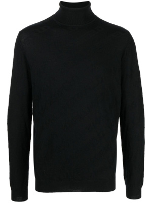 

Intarsia-knit logo wool jumper, Karl Lagerfeld Intarsia-knit logo wool jumper