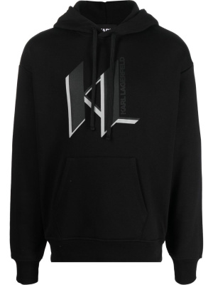 

Logo-print cotton hoodie, Karl Lagerfeld Logo-print cotton hoodie