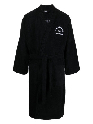 

Embroidered address logo bathrobe, Karl Lagerfeld Embroidered address logo bathrobe