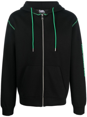 

Logo-print zip hoodie, Karl Lagerfeld Logo-print zip hoodie