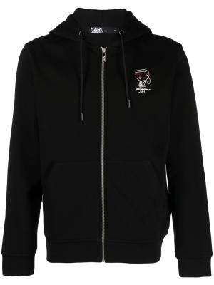 

Logo-print zip-up hoodie, Karl Lagerfeld Logo-print zip-up hoodie
