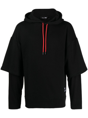 

X Disney logo-embroidered hoodie, Karl Lagerfeld X Disney logo-embroidered hoodie