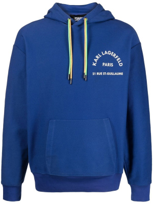 

Drawstring logo-print hoodie, Karl Lagerfeld Drawstring logo-print hoodie