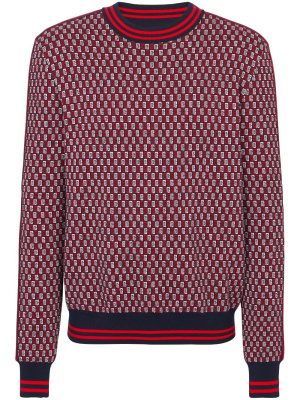 

Monogram check-pattern jumper, Balmain Monogram check-pattern jumper