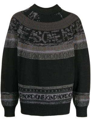 

Embroidered-design cotton jumper, Sacai Embroidered-design cotton jumper