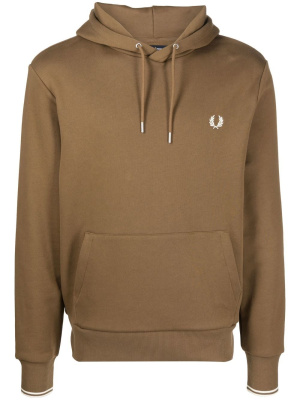 

Embroidered-logo drawstring hoodie, Fred Perry Embroidered-logo drawstring hoodie