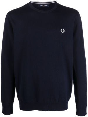 

Logo-embroidered wool-cotton jumper, Fred Perry Logo-embroidered wool-cotton jumper