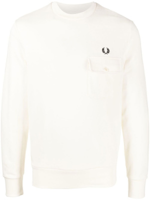 

Embroidered-logo crew neck sweatshirt, Fred Perry Embroidered-logo crew neck sweatshirt