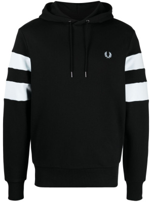 

Striped sleeve cotton hoodie, Fred Perry Striped sleeve cotton hoodie