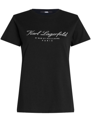 

Hotel Karl embroidered-logo T-shirt, Karl Lagerfeld Hotel Karl embroidered-logo T-shirt