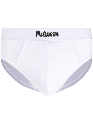 

Logo-print waistband briefs, Alexander McQueen Logo-print waistband briefs