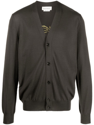 

Embroidered-logo detail cardigan, Alexander McQueen Embroidered-logo detail cardigan