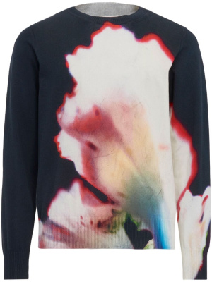 

Solarised Flower-print crew-neck jumper, Alexander McQueen Solarised Flower-print crew-neck jumper