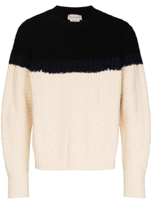 

Two-tone cable-knit jumper, Alexander McQueen Two-tone cable-knit jumper