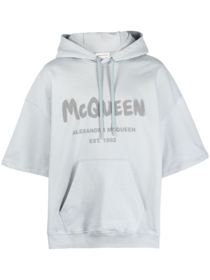 

Graffiti-print jersey hoodie, Alexander McQueen Graffiti-print jersey hoodie