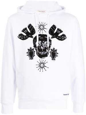 

Graphic-print drawstring hoodie, Alexander McQueen Graphic-print drawstring hoodie