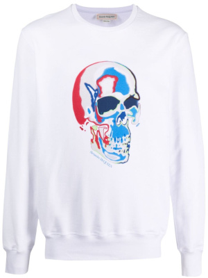 

Skull-print cotton sweatshirt, Alexander McQueen Skull-print cotton sweatshirt