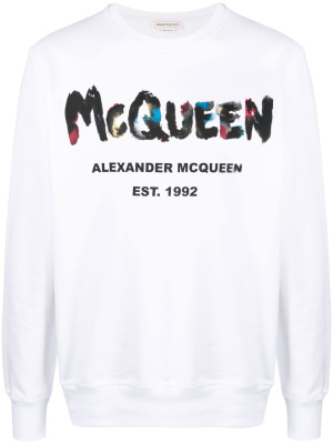

Logo-print cotton sweatshirt, Alexander McQueen Logo-print cotton sweatshirt
