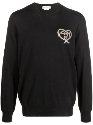 

Logo-embroidered wool jumper, Alexander McQueen Logo-embroidered wool jumper