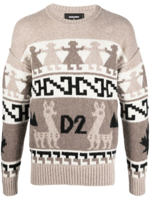

Jacquard-knit alpaca wool jumper, Dsquared2 Jacquard-knit alpaca wool jumper