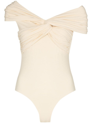 

Cerise off-shoulder bodysuit, KHAITE Cerise off-shoulder bodysuit