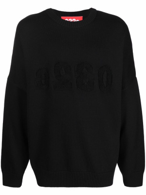 

Logo-embroidered knitted jumper, 032c Logo-embroidered knitted jumper